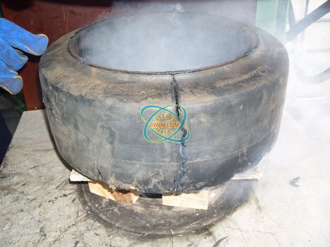 感应加热 for detaching metal from tyre