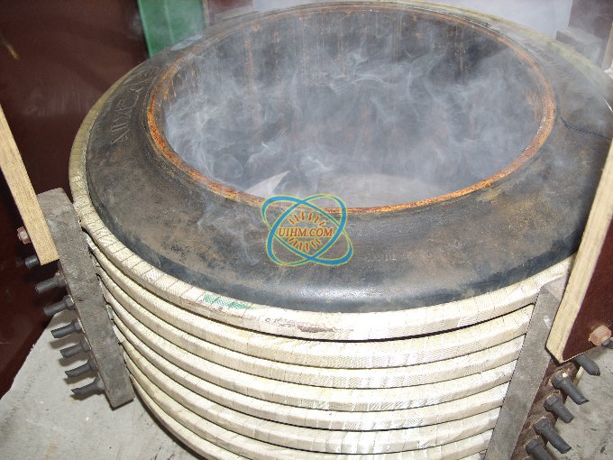感应加热 for detaching metal from tyre