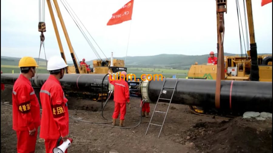 induction preheating gas pipeline by full air cooled clamp induction coil and DSP induction heater induction preheating gas pipeline by full air cooled clamp induction coil and DSP induction heater